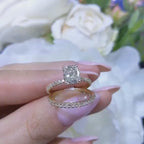 GIA Certified 1.74ct Engagement Ring In 14K Yellow Gold With Perfect Match Wedding Band