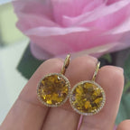 14K Yellow Gold 10.67ct Citrine with 0.25ct in Diamonds