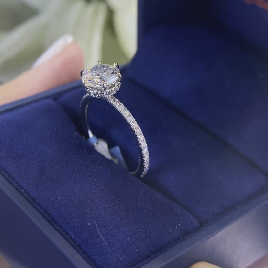 14K White Gold Lab-Grown Diamond Ring – 1.52CT Center / 0.35CT Side Diamonds G/VS1 | RDER197