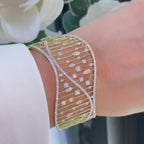 14K Yellow Gold Diamond Bangle – 3.52ct Round Diamonds DC-BNG TGJJ