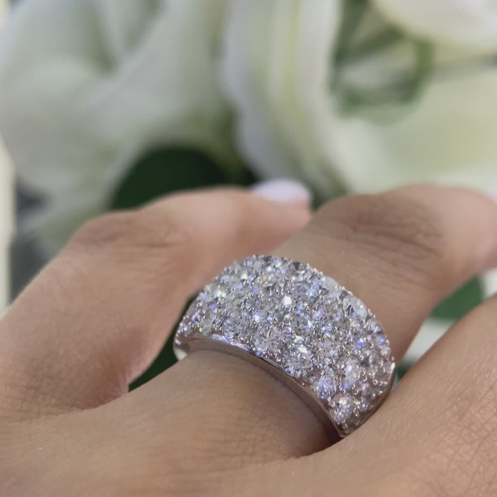 18K White Gold Natural Diamond Ring – 4.50CT SI Clarity | WB043