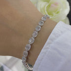 14K White Gold Diamond Bracelet with 4.75CT Baguette and Round Diamonds DB082 GESJ