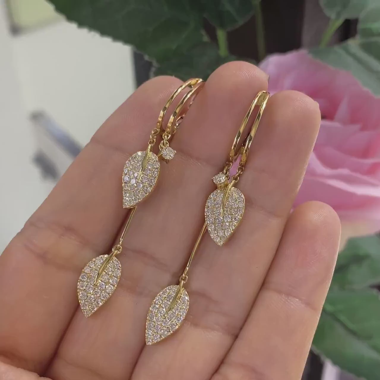 18K Yellow Gold 1.40ct Diamond Earrings R16757 IAGJ