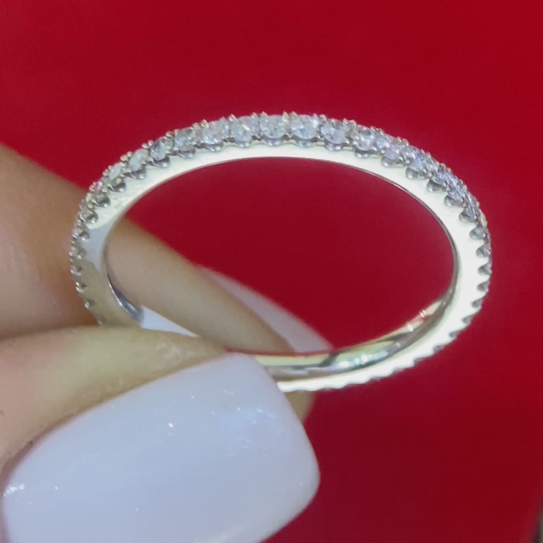 18K White Gold Natural Diamond Eternity Band – 0.50CT | WB599