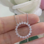 PJNP4519 Circle of Love 14K White Gold 1.20ct Round White Diamond Pendant