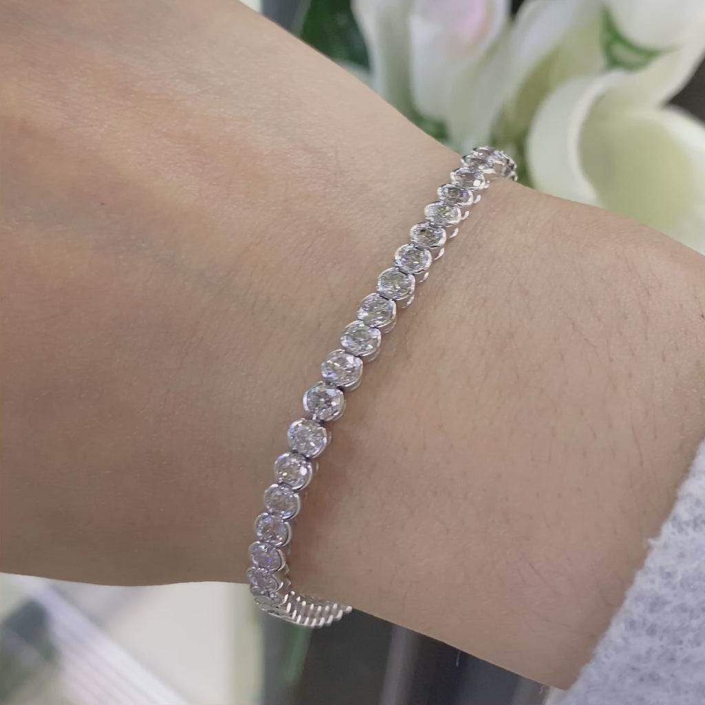 14K White Gold Tennis Bracelet with 6.00CT Natural Diamonds DB085 G,ITLJ