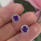 14K White Gold  0.96ct Amethyst & 0.11ct in Diamonds.  DC-E1422-161 IET