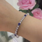 14K White Gold 4.60ct in Sapphires with 5.55ct in Diamonds Bracelet. SDB020 ZJJJ