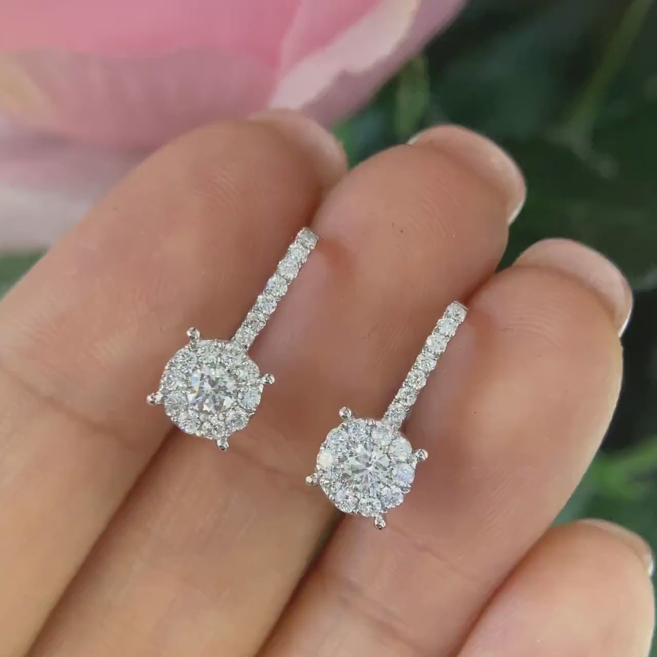 14K White Gold Earrings 0.77ct Diamonds. PJE406-019N ITGT