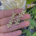 18K Yellow Gold Natural Diamond Floral Earrings – 1.88CT | DIER00129