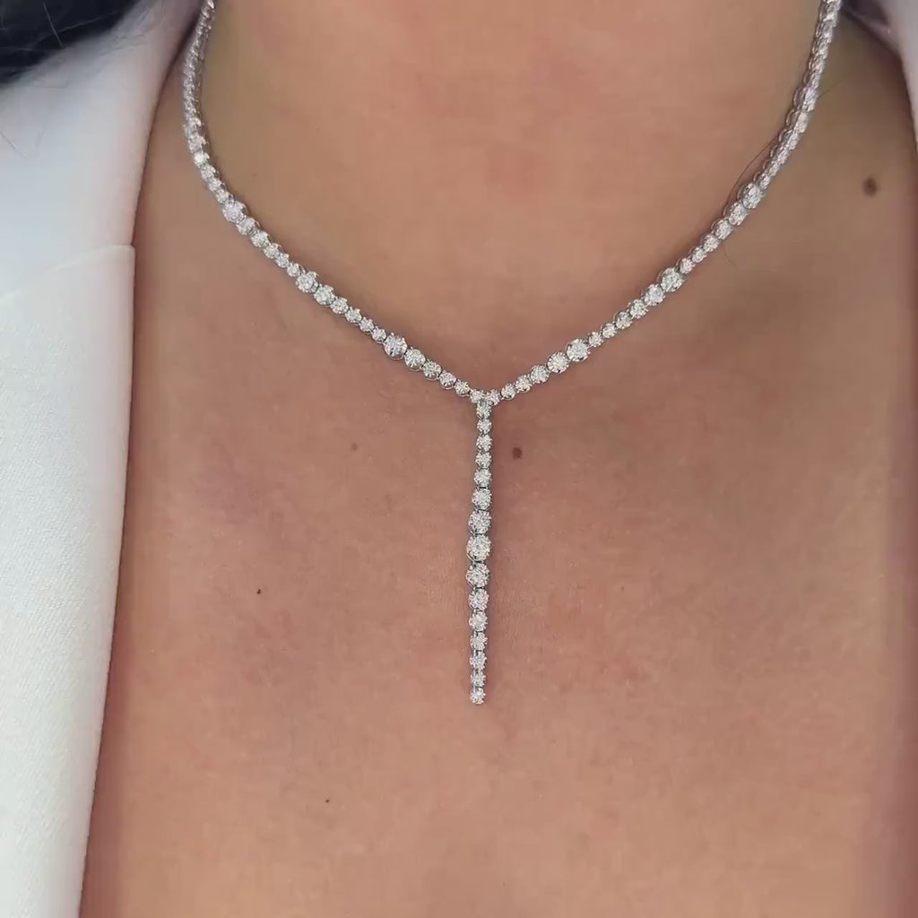 18K White Gold Diamond Necklace – 3.83ct Natural Diamonds G-H VS2 DN0077 AJJJ