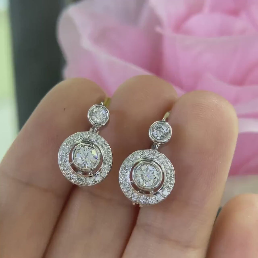 14K White Gold 1.00ct in Diamonds Earrings.  DN046 I,SJJ