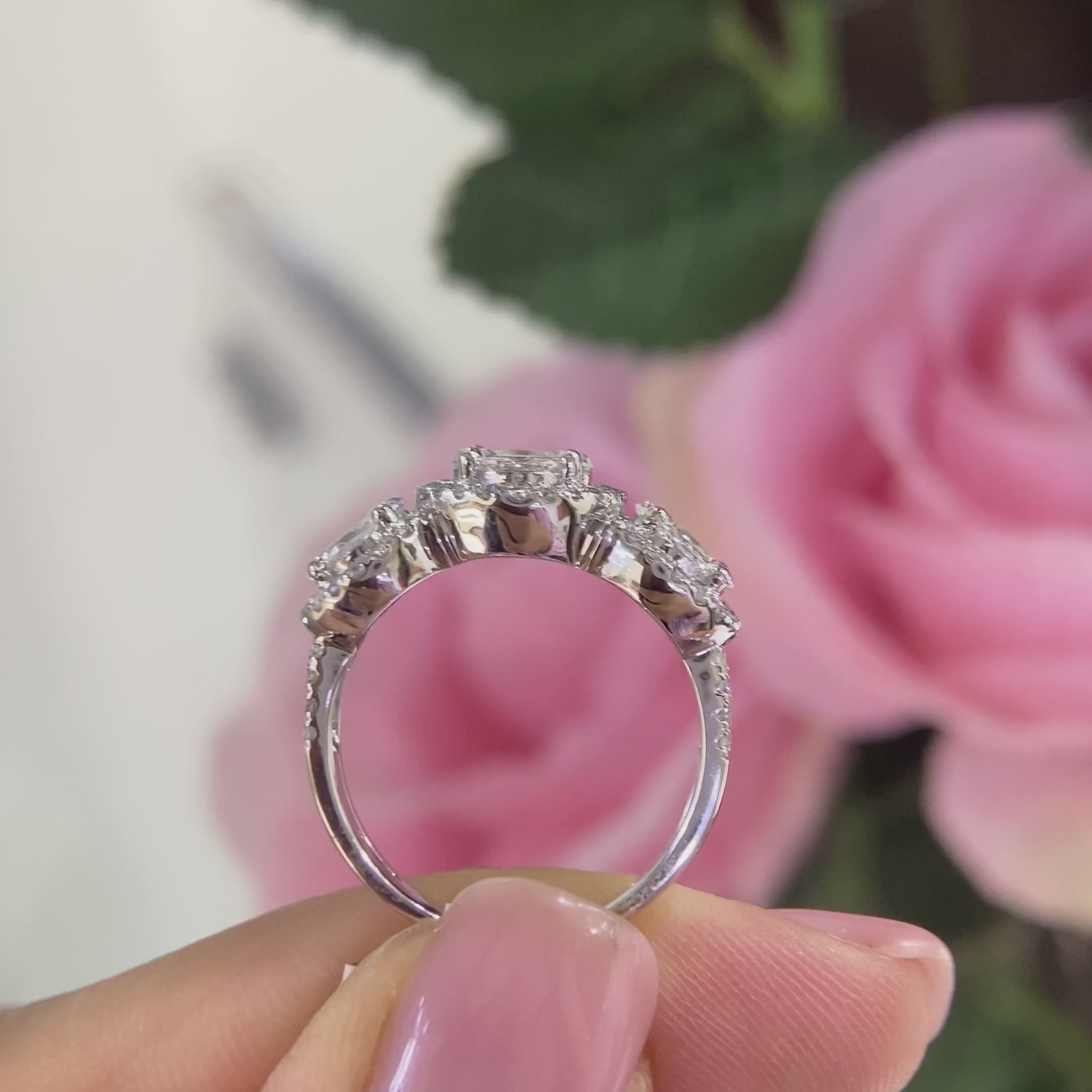 14K White Gold Diamond Ring – 1.42CT | DR058