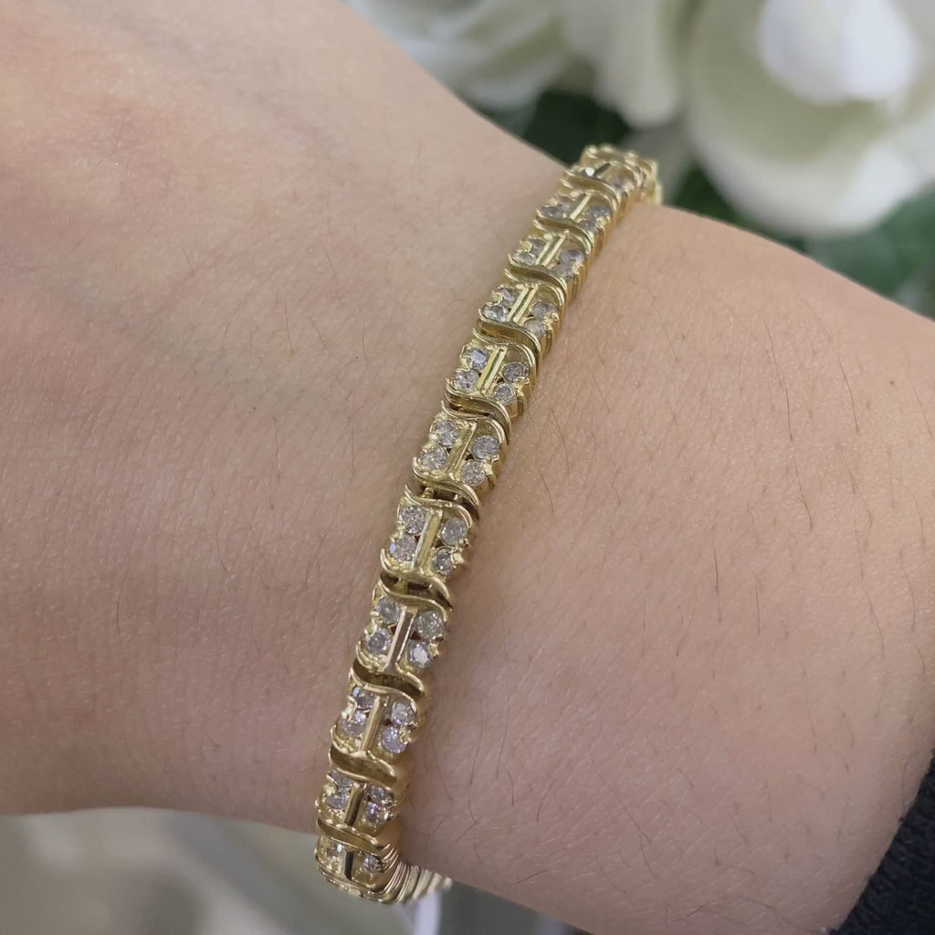 14K Yellow Gold Diamond Bracelet with 2.50CT Diamonds