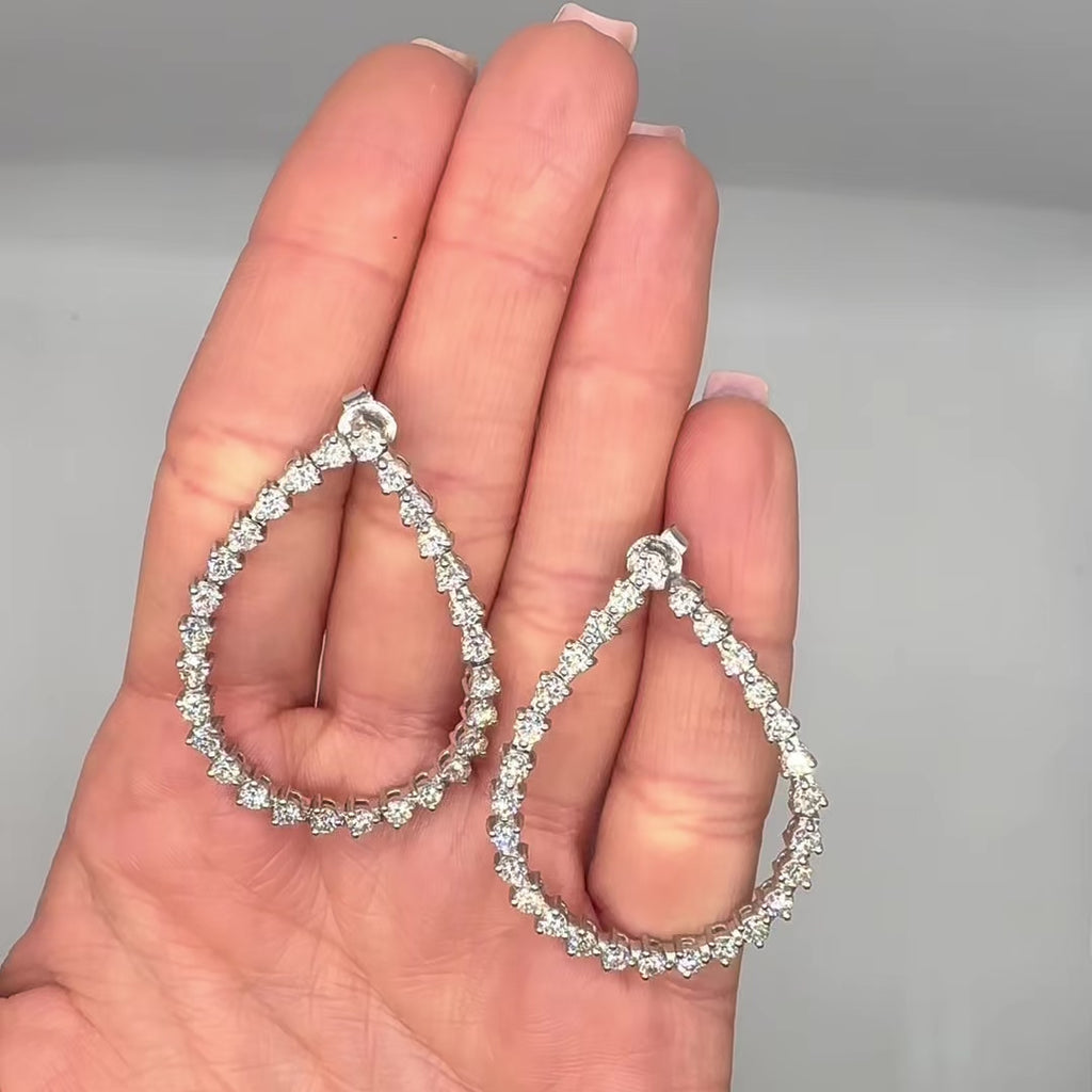 14K White Gold Round Diamond Earrings – 5.20ct DIER0119 NEJJ