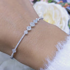14K White Gold Diamond Bangle with 0.78CT Round Diamonds YKB00063