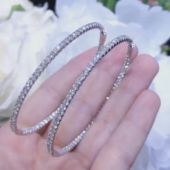5.20CT Inside-Out Diamond Hoop Earrings
