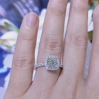 Diamond Engagement Ring, Anniversary gift, Promise ring, EGS Certified 1.03ct G VS2 Cushion Cut Diamond In Halo