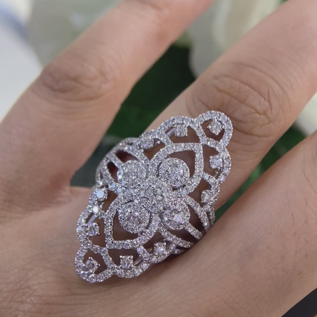 18K White Gold Diamond Ring – 2.18CT G-H/SI | DR102