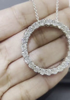 Elegant 14kt White Gold Circle of Life Pendant - Timeless Jewelry, Symbol of Everlasting Love