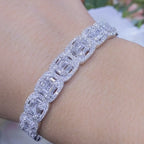 3.98ct Baguette and Round Cut Diamond Bangle in 18K White Gold DB070