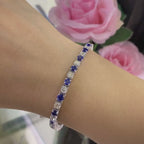 14K White Gold Bracelet with 5.82ct in Sapphires and 4.24ct in Diamonds SDB006 ATJJ