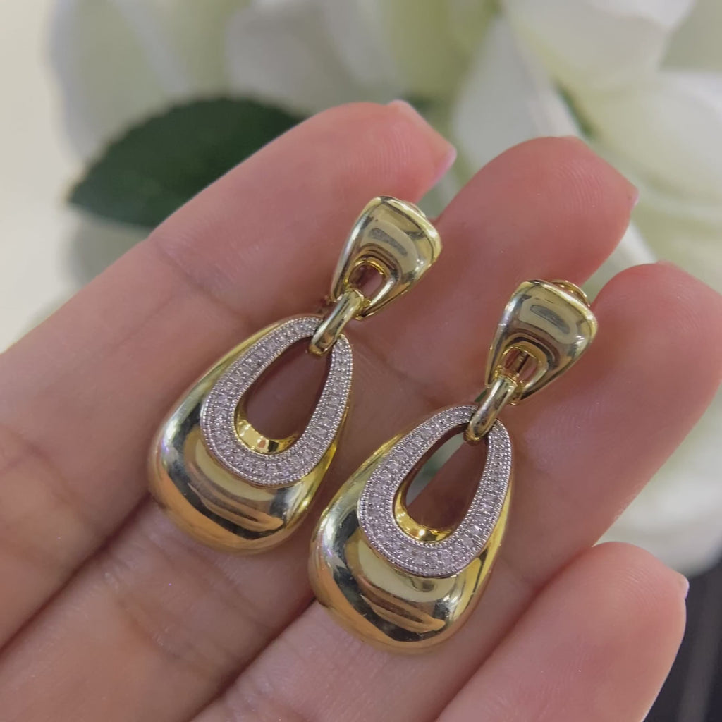 14K Yellow Gold 0.13ct Diamond Earrings DCE12575-5. ZNT
