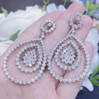 18KT White Gold Diamond Drop Earrings – 13.32CT TW  DIER0115 LJJJ