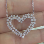 Double Row Diamond Heart Pendant
