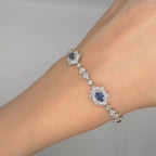 18K White Gold Sapphire & Diamond Bracelet – 3.50ct Sapphires, 5.12ct Diamonds CDB104 NTJJ