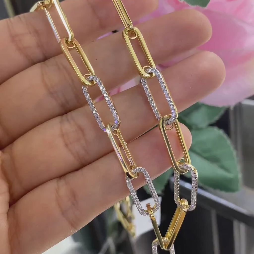 18K Yellow Gold  0.72ct in Diamonds Necklace. A48615N14 GLII
