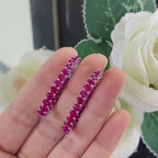 Custom Oval Shaped Medium Size Hoop Earrings with Oval Fancy Shape Rubies.