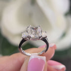 14K White Gold AGI Certified Clarity Enhanced Natural Diamond Ring – 3.01CT Center / 0.73CT Side Diamonds G/SI2 | RADER017