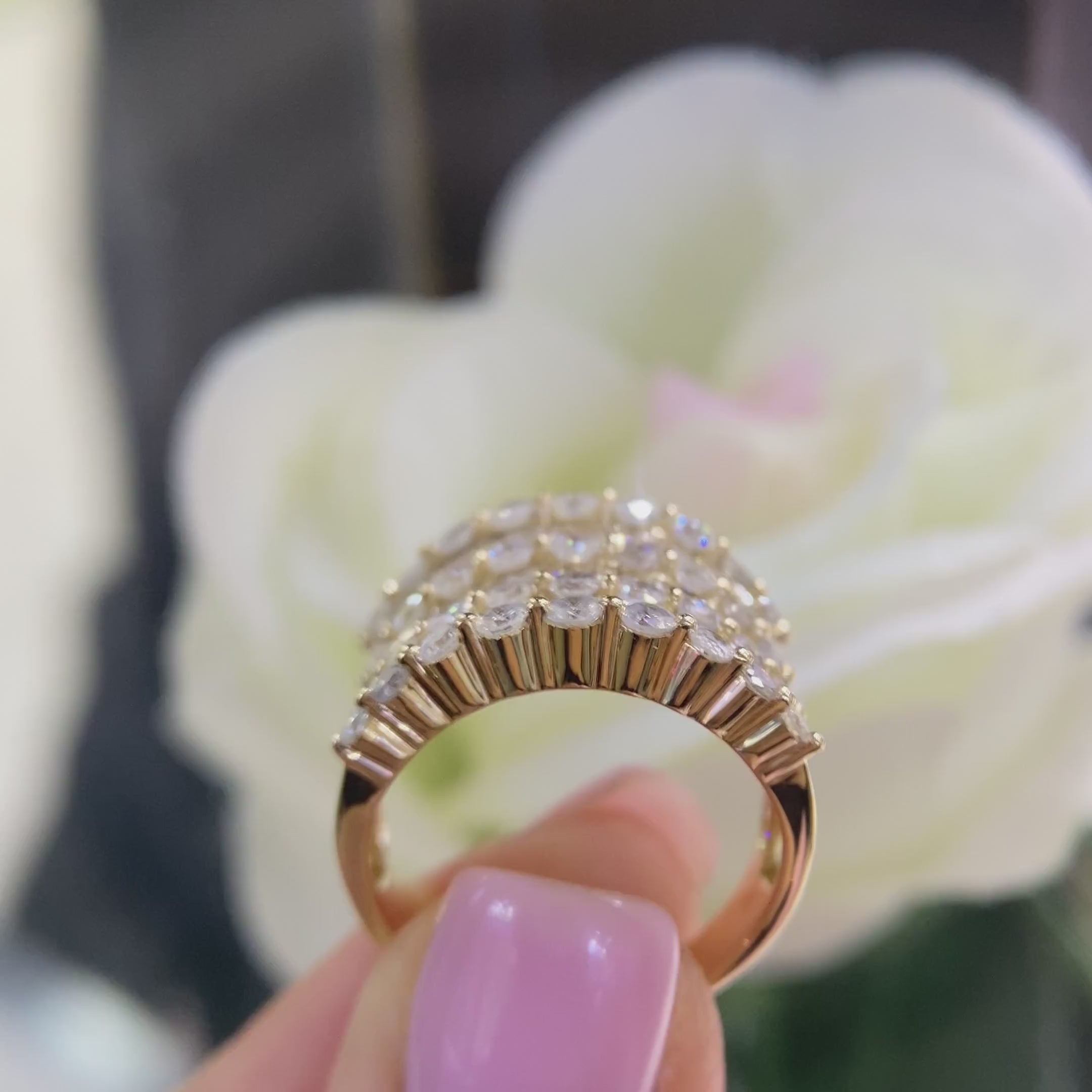 14K Yellow Gold Diamond Statement Ring – 4.10CT G/H SI | GJJJ