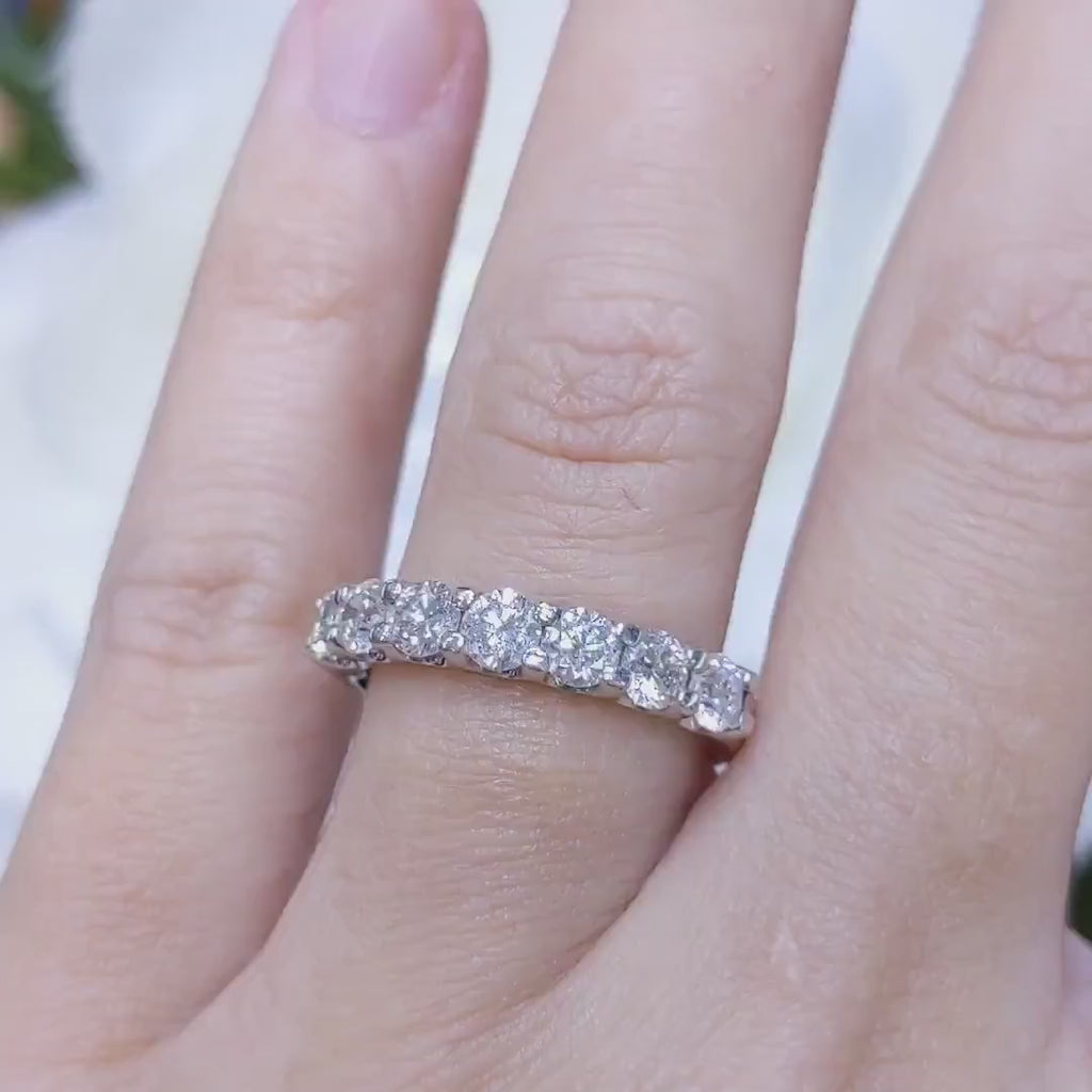 1.25 CT Round Diamond 14K White Gold Band