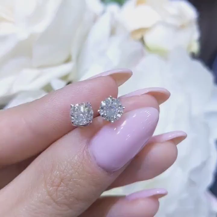 Natural 1.45ct Diamond Studs in 14K White Gold Earrings DIER0110