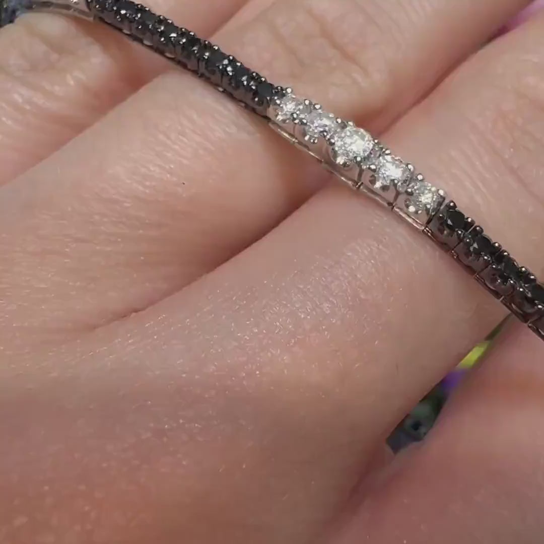 18KT White Gold Black & White Diamond Bracelet – DB0067 ILJS