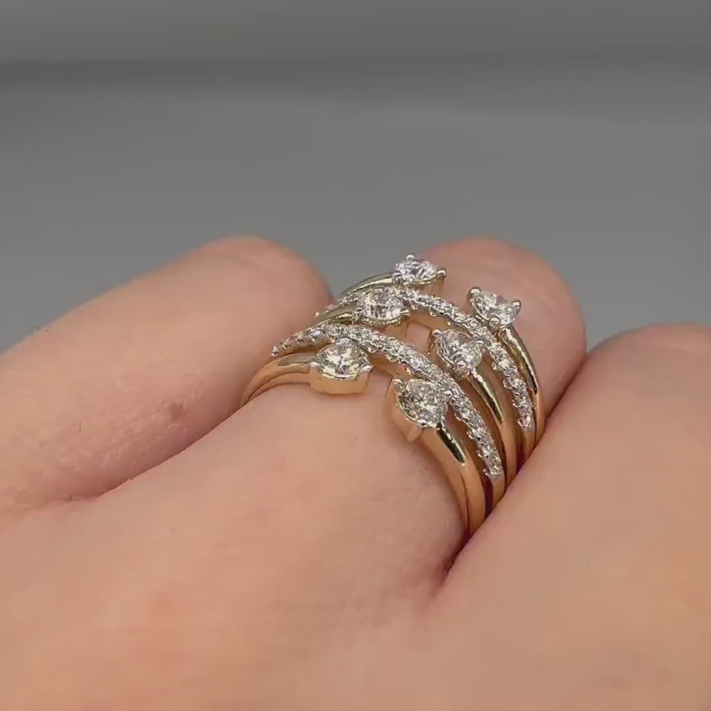 14K Yellow Gold Natural Diamond Ring – 1.19CT G/VS2 PJR6300-003 ISZE