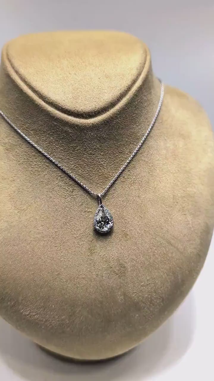 Lab Grown Pear Shape Diamond Pendant
