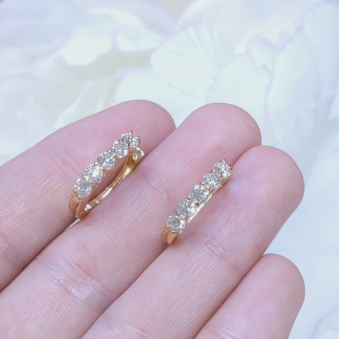 1.25CT Diamond 14K Yellow Gold Hoop Earrings DIER149