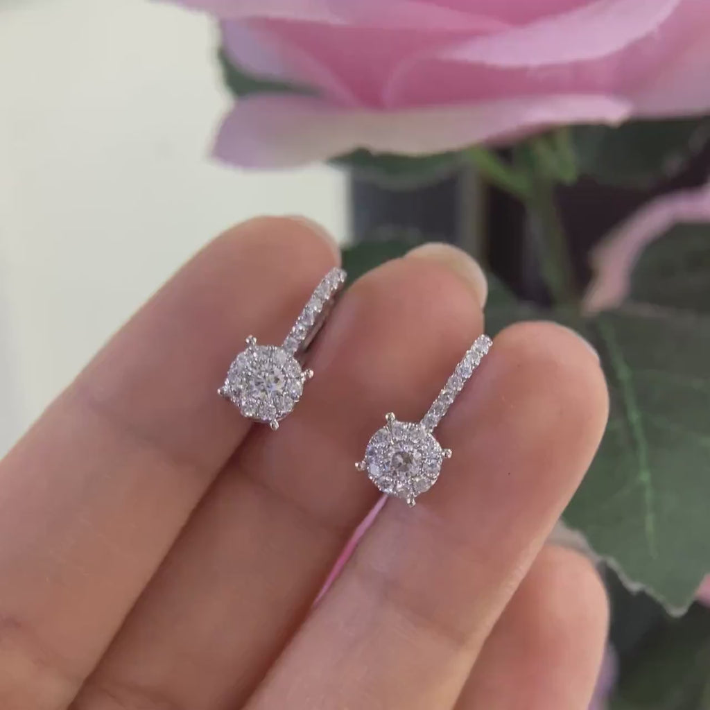 14K White Gold Earrings with 0.77ct in Diamonds.