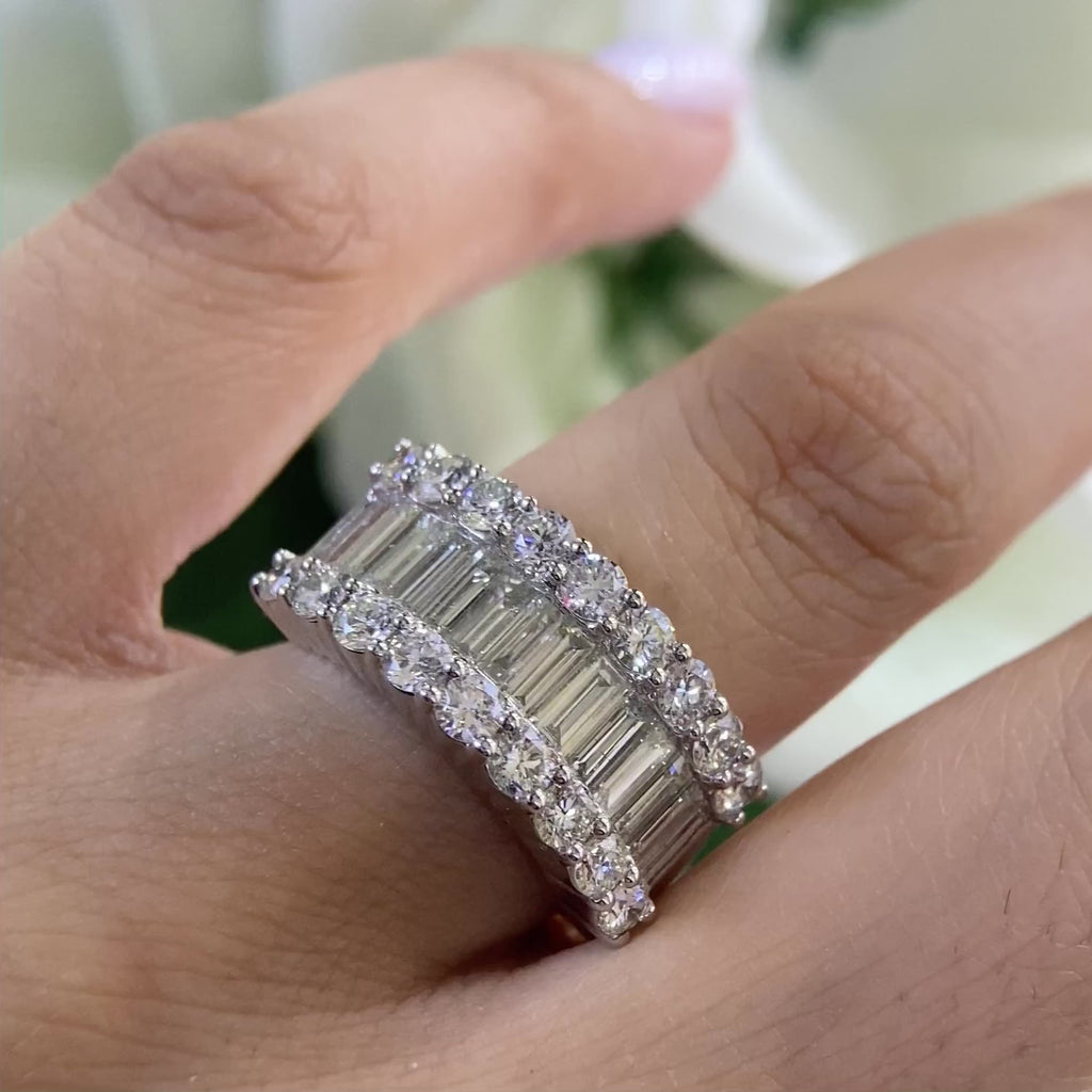14K White Gold Diamond Ring – 3.58CT Total Diamonds | WB234