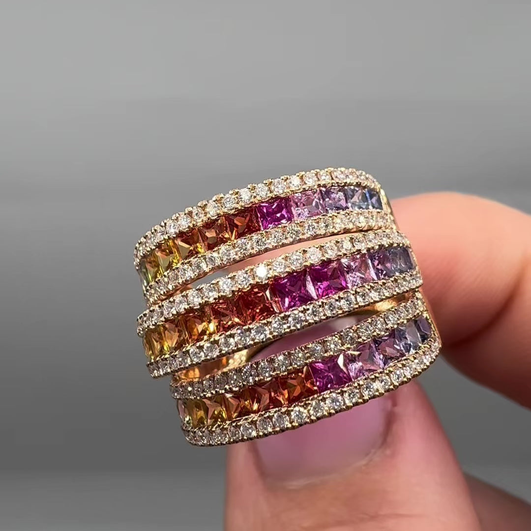 18K Rose Gold Sapphire & Diamond Ring – 2.43ct Sapphire and 0.67ct Diamonds SDR121  IAJJ