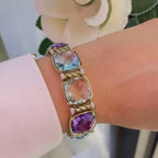 14K Yellow Gold Multi-Color Diamond Bracelet – 0.40ct Round Diamonds and Natural 128.62mc  DC-B11600-10 GLTJ