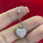 0.75ct round cut diamonds Heart shape pedant necklace in 14k WG