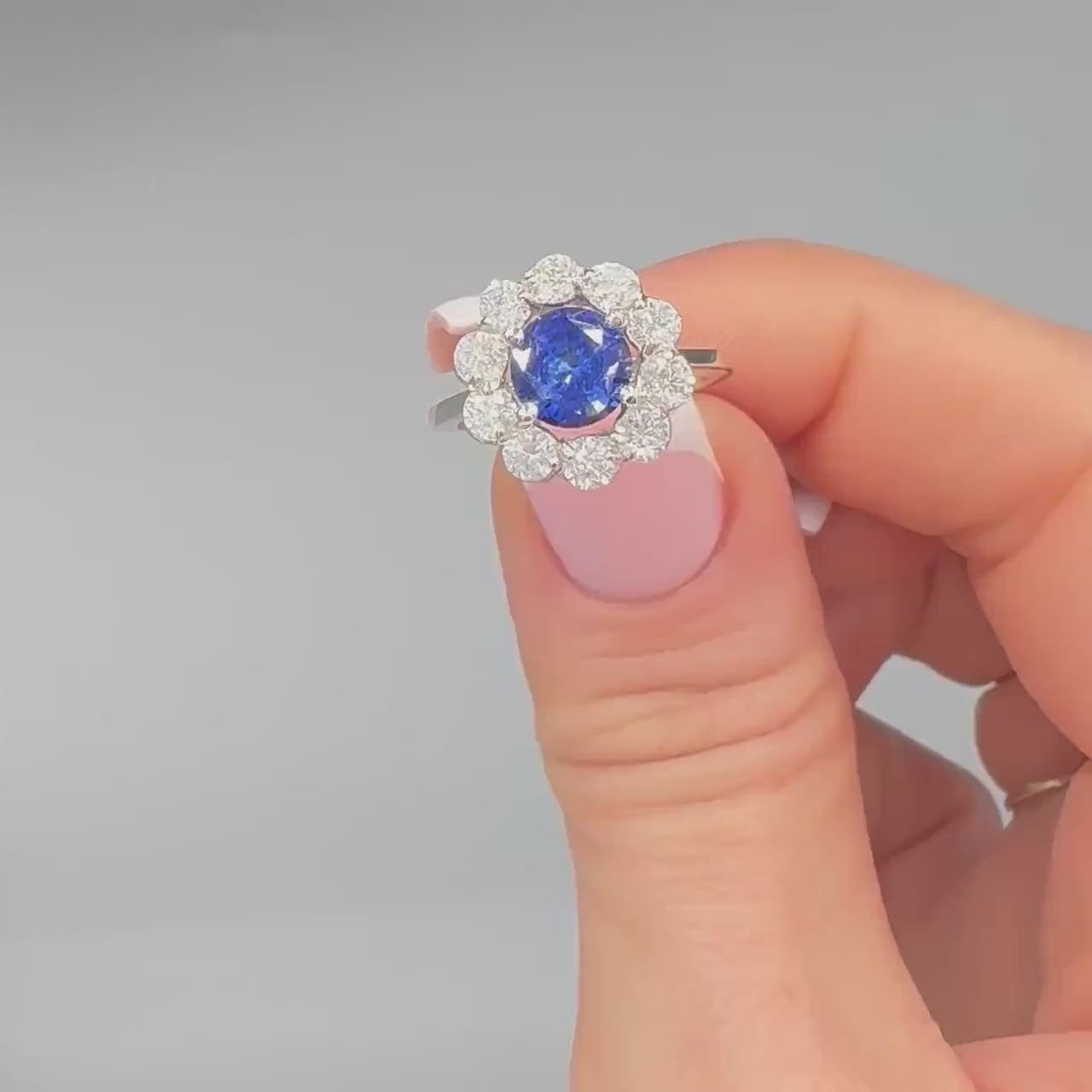14k White Gold Sapphire & Diamond Ring – 1.56ct Sapphire, 1.10ct Diamonds. SDR075 GNJJ