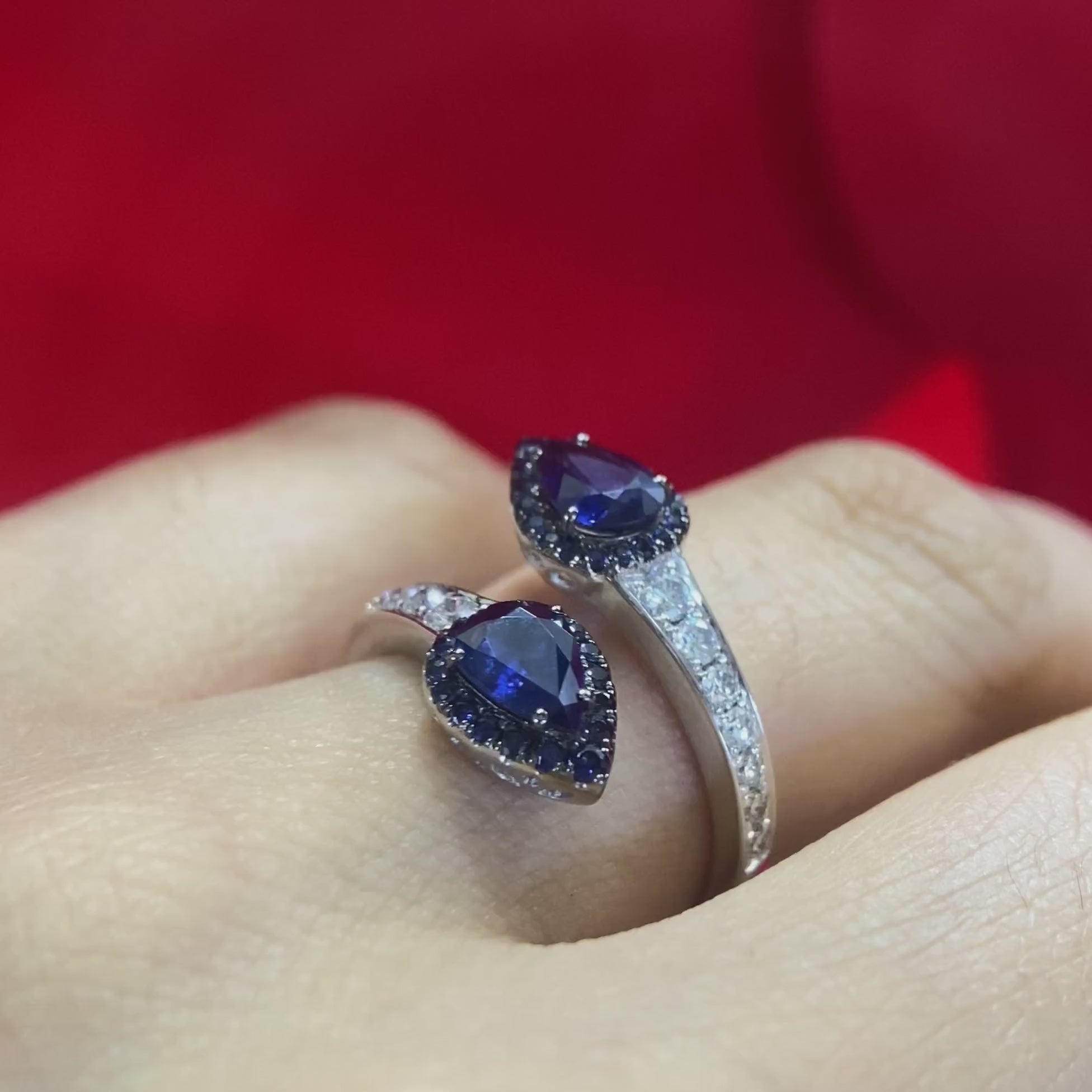 18K White Gold Sapphire & Diamond Ring – 1.73CT Sapphire / 0.40CT Diamonds | SDR048
