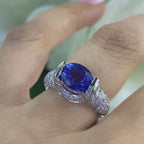 18K White Gold Natural Tanzanite & Diamond Ring – 3.03CT Tanzanite / 1.50CT Diamonds | TANR004