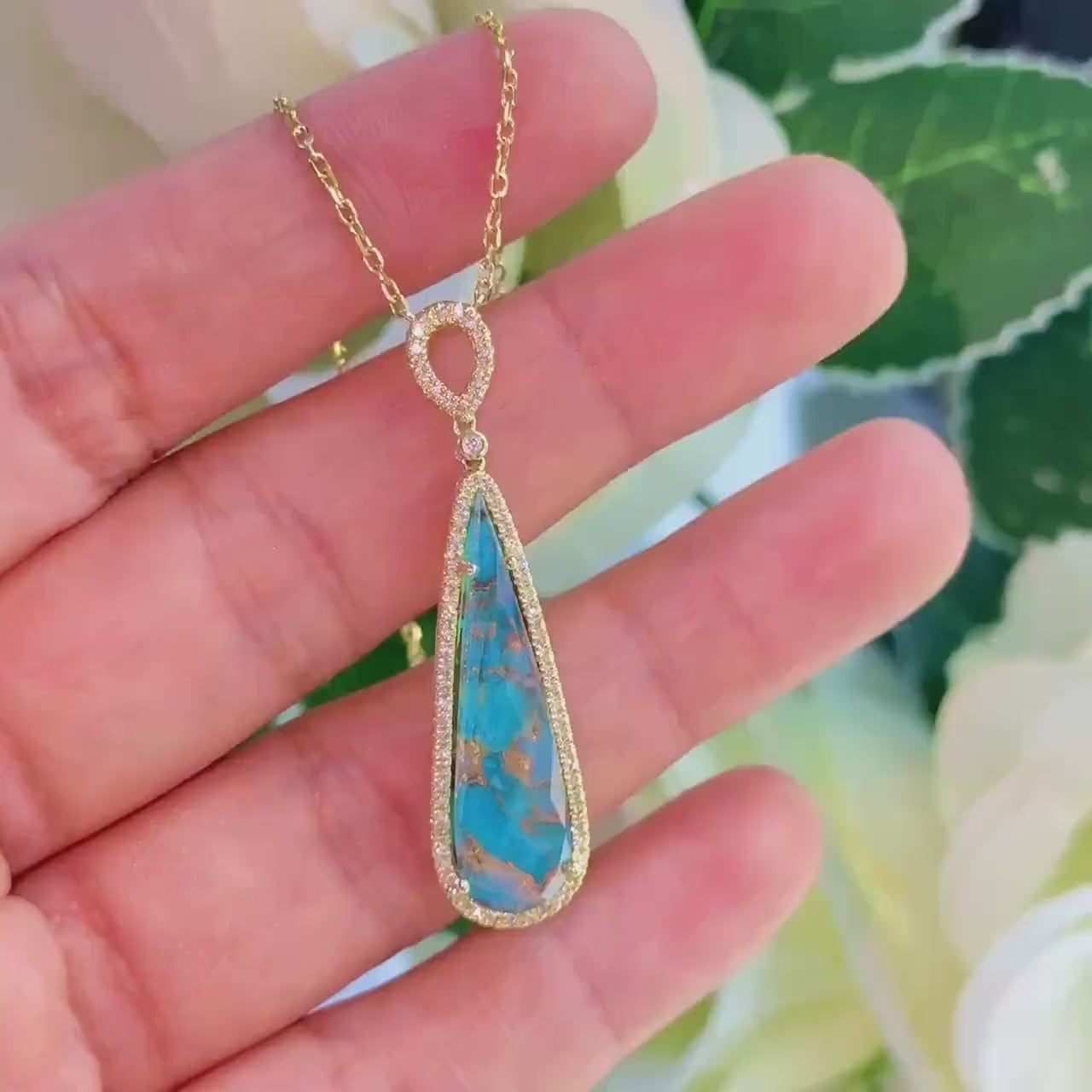 14K Yellow Gold Diamond & Opal Pendant – 0.22ct Diamonds, 6.53ct Opal DC-N13082-8 2TJ