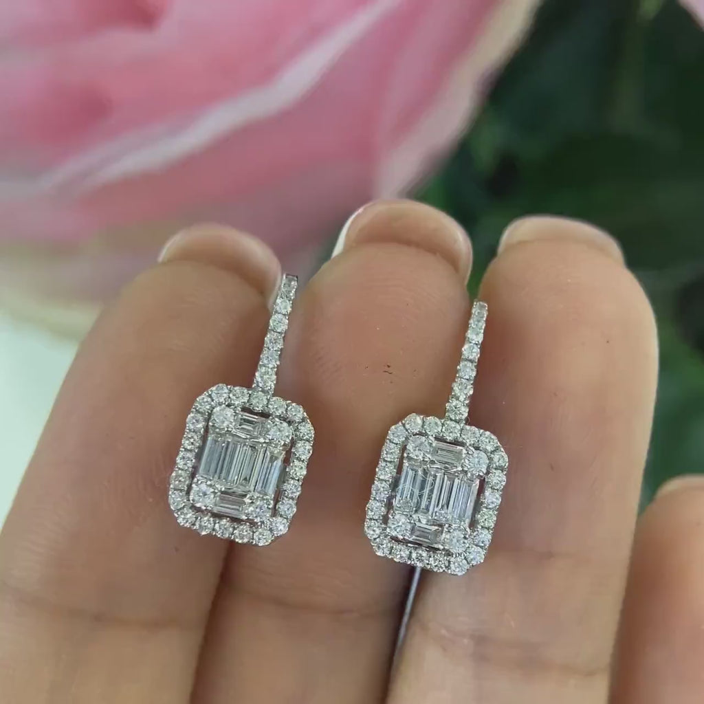 14K White Gold Earrings 1.62ct in Diamonds. PJE49660 ITGT